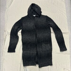 Nine West Men's Charcoal Hooded Cardigan
